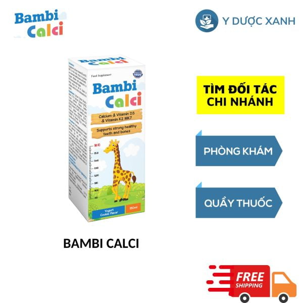 BAMBI CALCI, 150ml, siro uống bổ sung calcium, vitamin D3 và vitamin K2 MK7 cho trẻ từ 1 tuổi của Tây Ban Nha