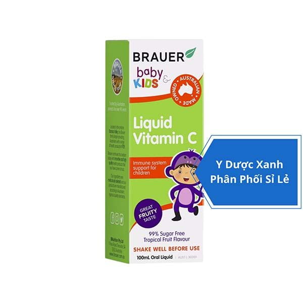 BRAUER LIQUID VITAMIN C, 100 ml, Hỗ trợ tăng đề kháng cho trẻ từ 1 tuổi của Úc