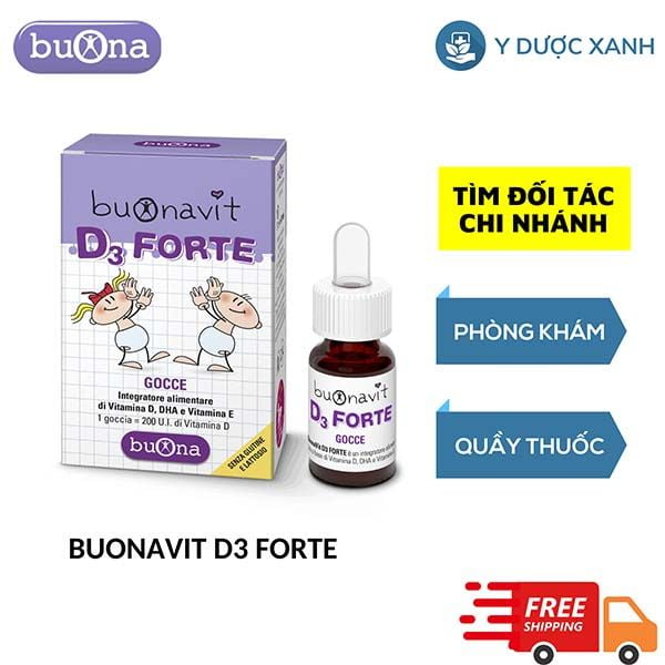BUONAVIT D3 FORTE, 12ml, Nhỏ giọt bổ sung vitamin D3, DHA cho bé, trẻ sơ sinh của Ý