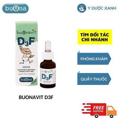 BUONAVIT D3F, 12 ml, Nhỏ giọt hỗ trợ xương, tăng chiều cao cho trẻ sơ sinh, trẻ em của Ý