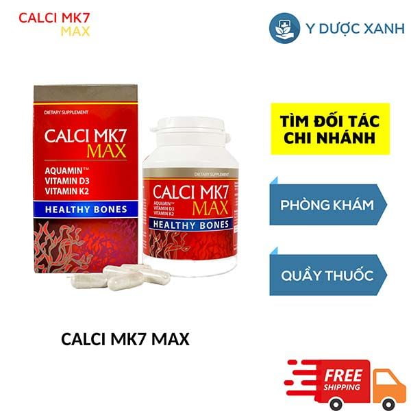 CALCI MK7 MAX, 60 viên, Viên uống bổ sung canxi, chống loãng xương, chắc xương cho người lớn của Châu Âu