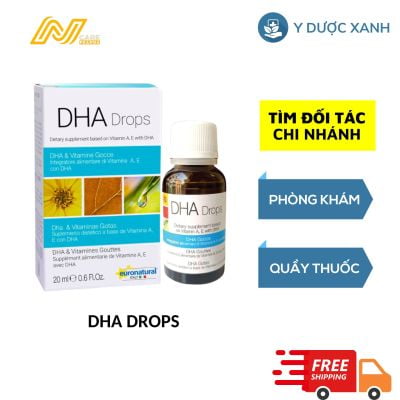 DHA DROPS, 20ml, Nhỏ giọt bổ sung DHA, Vitamin A, cải thiện chức năng mắt, tim mạch, phát triển não bộ