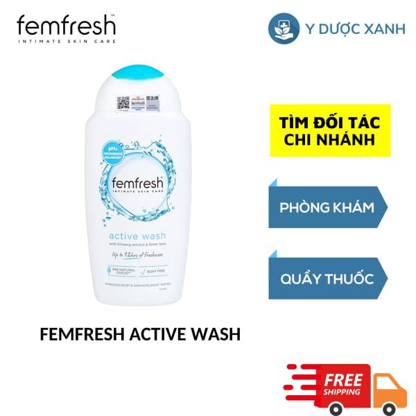 FEMFRESH ACTIVE WASH (MÀU XANH), Dung dịch vệ sinh phụ nữ của Anh Quốc