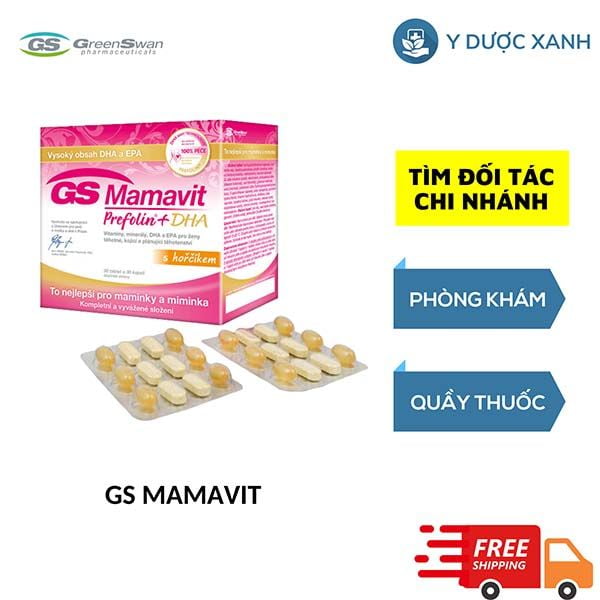 GS MAMAVIT, 60 viên, Viên uống bổ sung vitamin tổng hợp cho bà bầu của Châu Âu