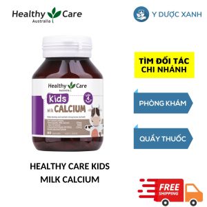 HEALTHY CARE KIDS MILK CALCIUM, Viên uống Canxi sữa cho bé bổ sung Canxi, Vitamin D3 của Úc
