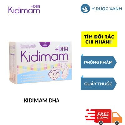 KIDIMAM DHA, 60 viên, Viên uống bổ sung vitamin & DHA cho phụ nữ mang thai