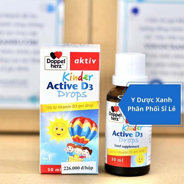 KINDER ACTIVE D3 DROPS, 30 ml, Dung dịch nhỏ giọt bổ sung D3 tăng hấp thu canxi cho trẻ sơ sinh trên 1 tháng tuổi của Đức