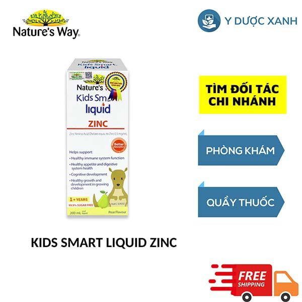 NATURE’S WAY KIDS SMART LIQUID ZINC, 200 ml, Siro bổ sung kẽm, tăng sức đề kháng cho bé của Úc