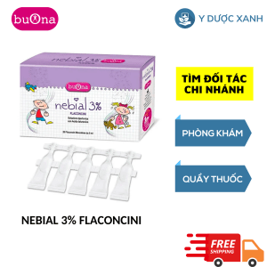 NEBIAL 3% FLACONCINI, 20 ống, Dung dịch rửa mũi cho trẻ sơ sinh, trẻ nhỏ của Ý