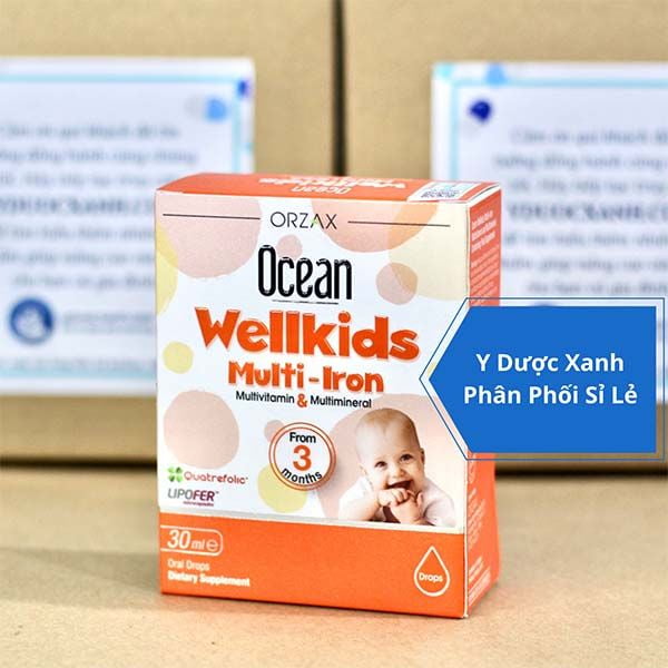 OCEAN WELLKIDS MULTI-IRON, 30ml, Nhỏ giọt tăng sức đề kháng cho bé từ 3 tháng tuổi của Châu Âu