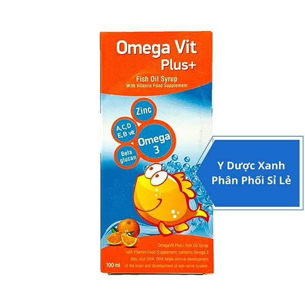 OMEGA VIT PLUS, 100ml, Siro bổ sung Omega 3 và khoáng chất cho bé, trẻ em từ 6 tháng tuổi của Châu Âu