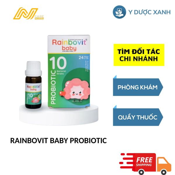 RAINBOVIT BABY PROBIOTIC, 5ml, Men 10 chủng bổ sung men vi sinh cho hệ tiêu hóa