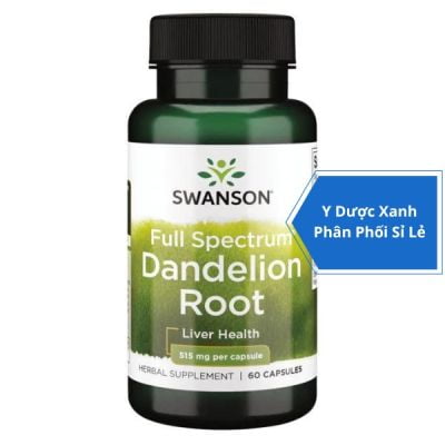 [Global] SWANSON DANDELION ROOT, 60 viên, Viên uống hỗ trợ gan, giải độc gan cho người lớn của Mỹ