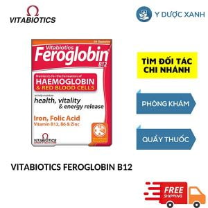 VITABIOTICS FEROGLOBIN B12, 30 viên, Viên uống bổ máu, tăng tạo hồng cầu cho người lớn của Anh