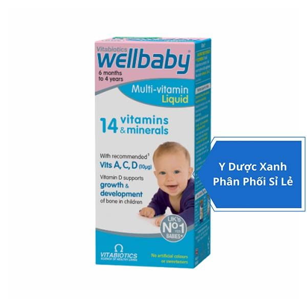 VITABIOTICS WELLBABY MULTI-VITAMIN LIQUID, 150ml, Siro tăng đề kháng cho trẻ em từ 4 tháng tuổi của Anh