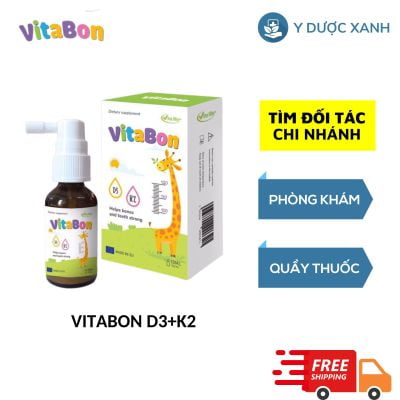VITABON D3+K2, 10ml, Siro nhỏ giọt bổ sung vitamin D3 K2 cho trẻ của Ba Lan