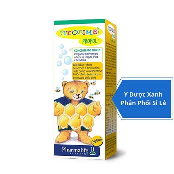 FITOBIMBI PROPOLI, 200ml, Siro hỗ trợ trị ho, giảm đau họng cho trẻ sơ sinh, bé 6 tháng tuổi của Ý