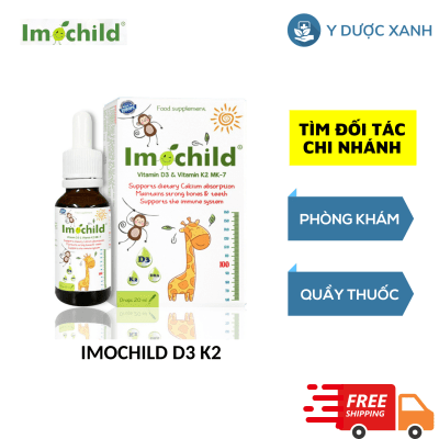 IMOCHILD D3 K2, 20ml, Dung dịch nhỏ giọt D3 K2 cho trẻ sơ sinh, trẻ em của Tây Ban Nha
