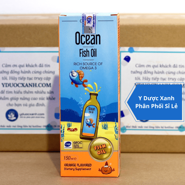 OCEAN FISH OIL, 150ml, Siro dầu cá hỗ trợ tăng khả năng chống oxy hóa, tốt cho não bộ và mắt cho trẻ sơ sinh của Thổ Nhĩ Kì